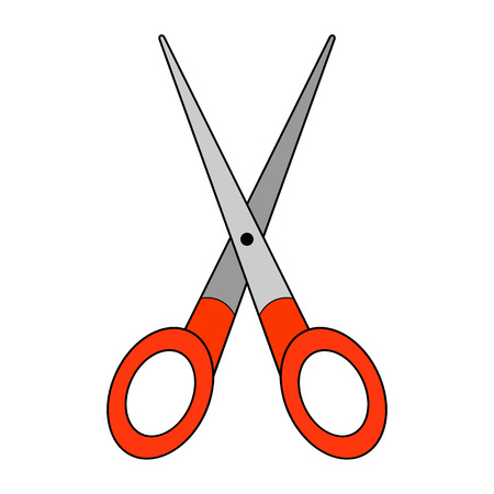 Red School Scissors Isolated Vector Illustrationのイラスト素材