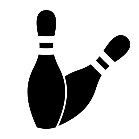 Two Bowling Pins About to Fall Vector Illustration Isolated - Strike!のイラスト素材