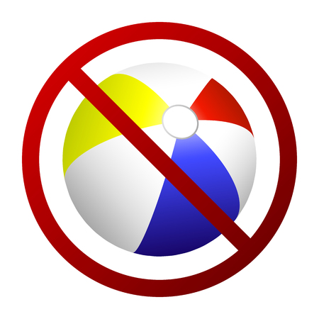 Beach Ball Playing Forbidden Sign Vector Isolatedのイラスト素材