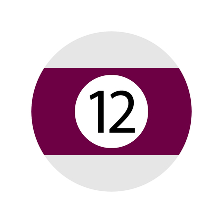 Flat Purple Twelve Pool - Billiard Ball Icon Isolatedの写真素材