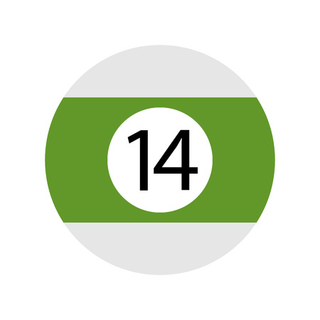 Flat Green Fourteen Pool - Billiard Ball Icon Isolatedの写真素材