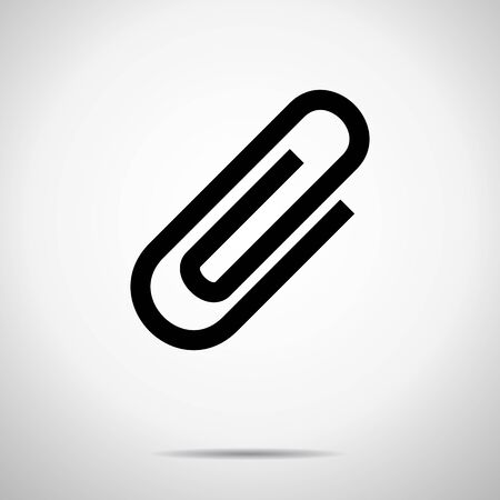 Black Paper Clip Icon - Office, Schoolの写真素材