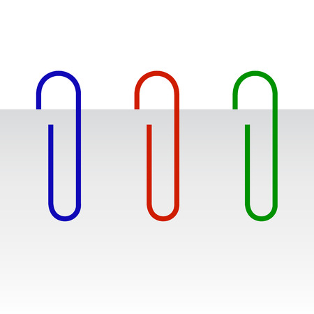 Colorful Paper Clips on Paper Set Isolated - Office, Schoolの写真素材