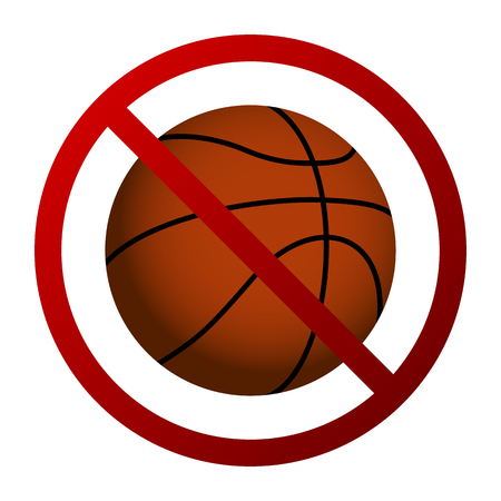 Basketball Forbidden Sign Vector Isolatedのイラスト素材