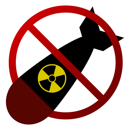 Atomic Bomb Forbidden Sign Vector Isolated - Nuclear Threat, Anti Warのイラスト素材