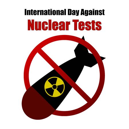 Nuclear Tests Forbidden Sign Illustration - Nuclear Threat, Anti War, Mililtaryの写真素材