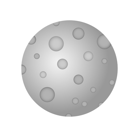 Full Moon with Craters Cartoon Illustration - Night, Spaceの写真素材