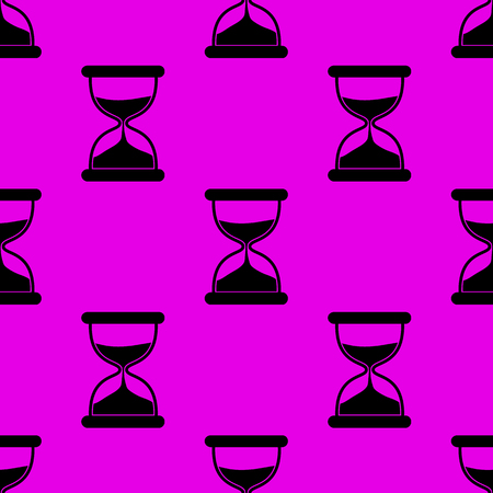 Black Hourglass Silhouette Seamless Pattern on Pinkのイラスト素材