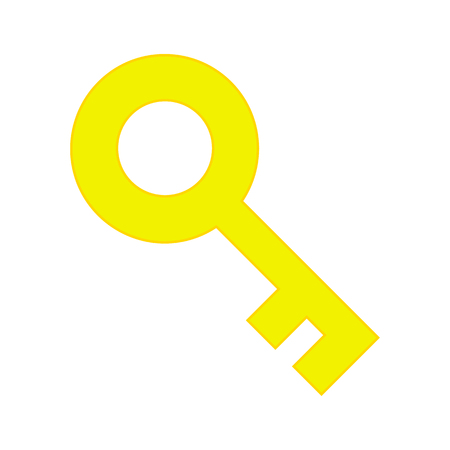 Golden Key Icon Isolated, Concept - Solution, Access, Unlockのイラスト素材