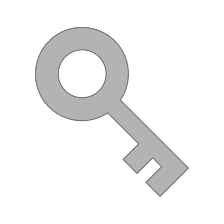 Gray Key Icon Isolated, Concept - Solution, Access, Unlockのイラスト素材