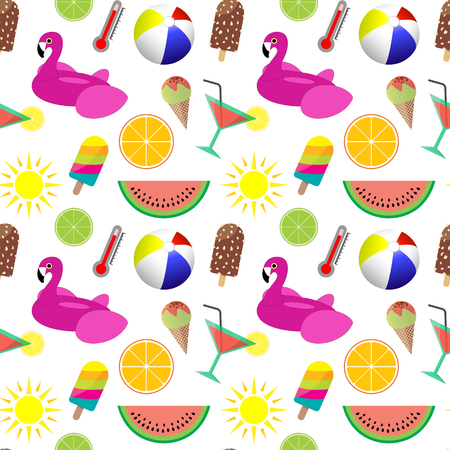 Colorful Summer Seamless Pattern - Vacation, Holidaysの写真素材