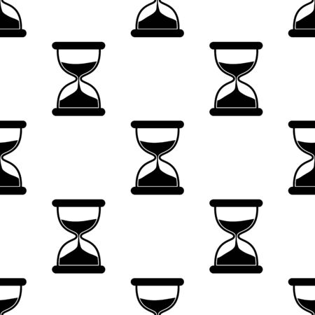 Black Hourglass Silhouette Seamless Pattern on Whiteの写真素材