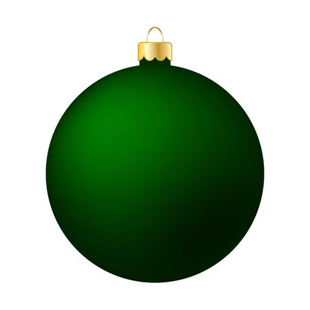 Green Christmas Ball Isolated on White - Merry Christmas!の写真素材