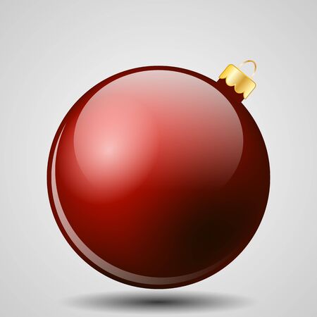 Red Christmas Ball Isolated on White - Merry Christmas!の写真素材