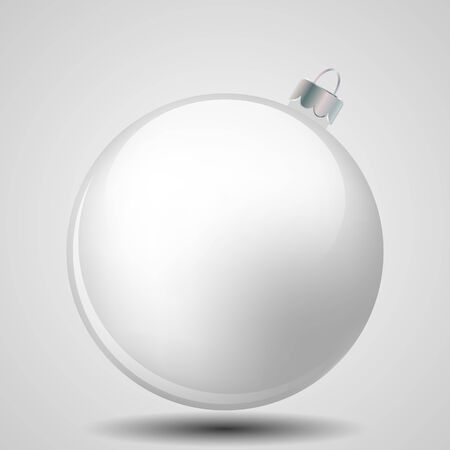 White Christmas Ball Isolated on White - Merry Christmas!の写真素材