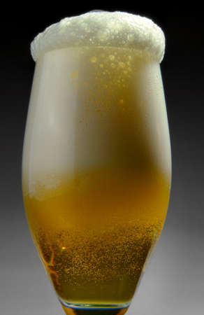 A glass of sparkling delicious beerの写真素材