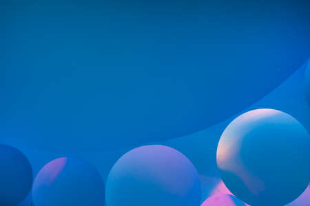 Abstract water bubbles light illumination background, art of water bubbles on water surface background display for your products and artwork design. Abstract glare on bubbles and watery backgroundの写真素材