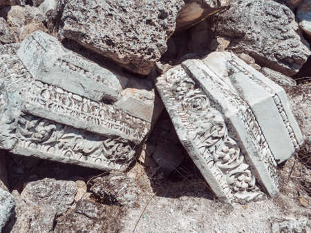 Ruins of ancient Hierapolis Pamukkale, Denizili, Turkeyの写真素材