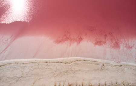 Discover the beauty of earth. Aerial view of Syvash Lake, Ukraine, Europe.の写真素材