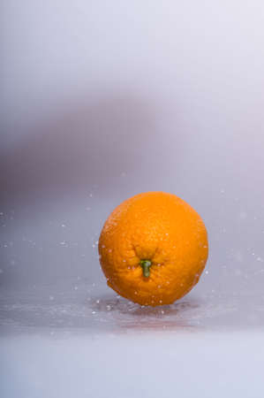 orange on a gray backgroundの写真素材