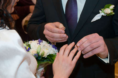 ceremony for the men and women's weddingの写真素材