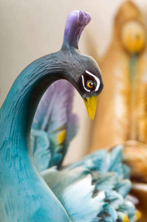 statuettes of porcelain birds blueの写真素材