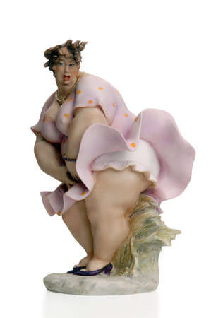 marble statuette women on an isolated background with clipping pathの写真素材