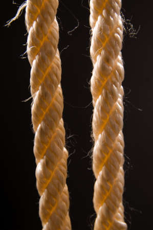 two ropes on a black backgroundの写真素材