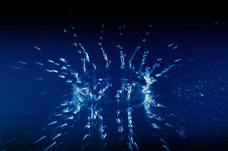splash on the surface of the water blue