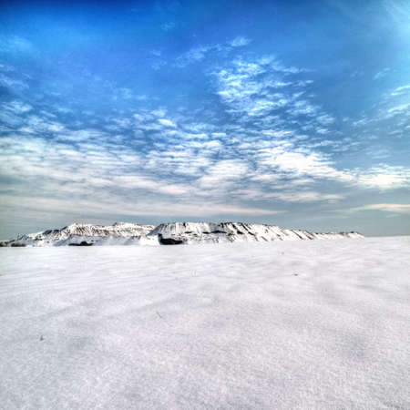 Slagheap winter in the snow. Donetsk. Ukraine