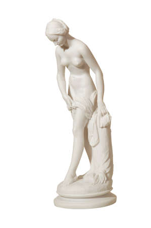 gypsum statue of a woman in a classic style; isolated backgroudの写真素材