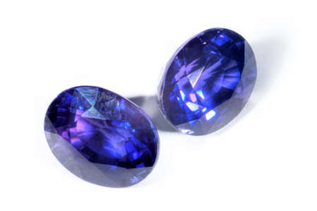 Blue beauty diamonds isolated on white background. 