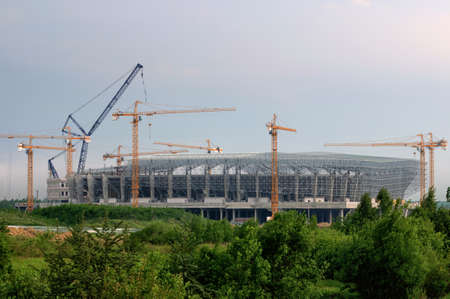 Sports stadium under construction - National Football Stadium in Lviv, Ukraineのeditorial素材