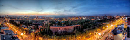 Evening urban landscape of Donetsk, East Europe, Ukraine