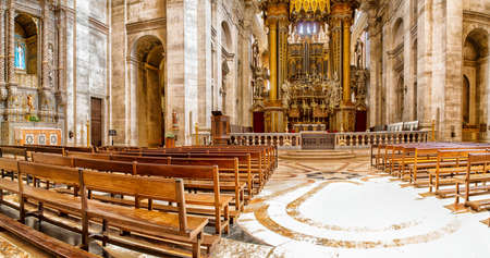 Altar. Interior of the Estrela Basilica in Lisbon, Portugalのeditorial素材