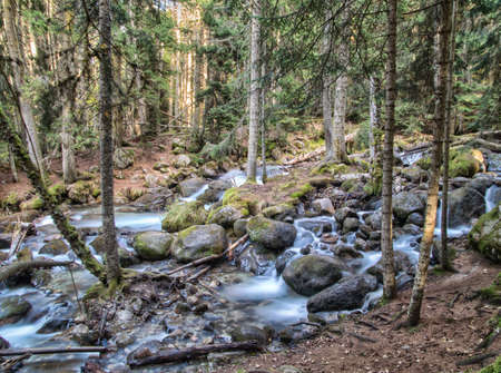 River Ullu-Murudzhu in Dombai, Karachai, Caucasus, Russia.のeditorial素材
