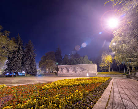 Soviet World War II war monument commemorating the Soviet resistance against the German invasion on June 22, 1941. Stavropol, Russia.のeditorial素材