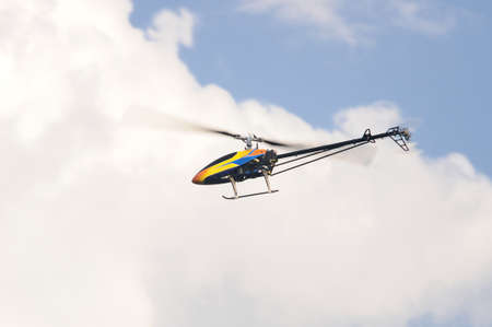 Flying remote controlled helicopter