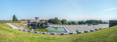 Monumental statue Mother Motherland built by Yevgeny Vuchetich opened in 1981 year at The Ukrainian State Museum of the Great Patriotic War.のeditorial素材