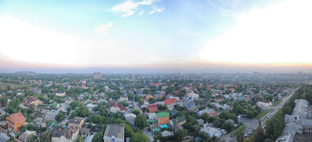 overcast urban landscape of Donetsk, East Europe, Ukraineの写真素材