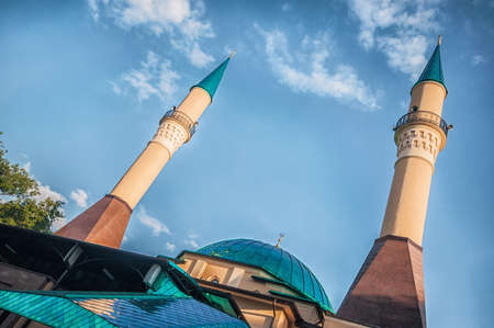 Beautiful sunset Mosque in Donetsk, Ukraine.の写真素材