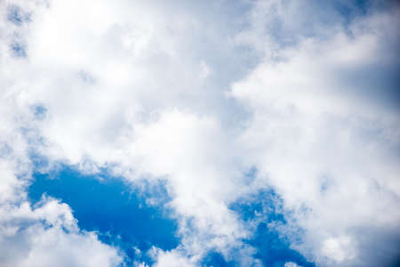 beautiful white clouds moving over blue sky
