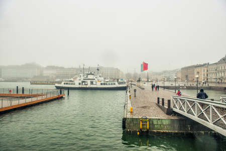 HELSINKI, FINLAND - JANUARY 28, 2017: City landscape. North Harbor in Helsinkiのeditorial素材