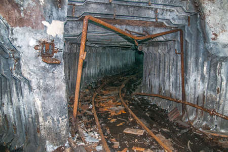 old abandoned coal mine tunnelの写真素材