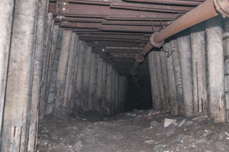 old abandoned coal mine tunnelの写真素材