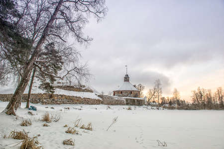 The Korela fortress winter. Priozersk, Russiaのeditorial素材