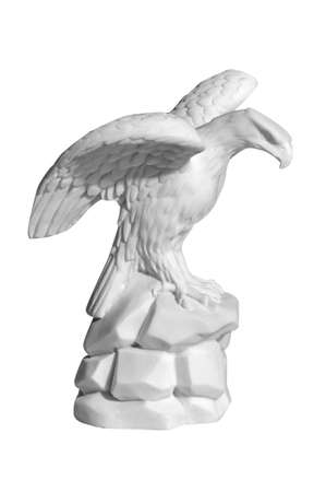 marble statue of an eagle on a white backgroundの写真素材