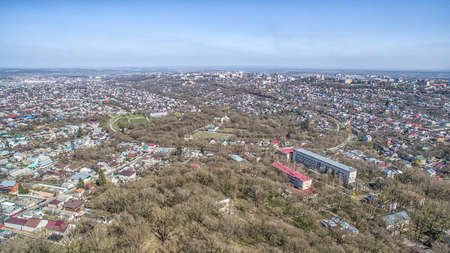 General panorama of the city center from the air. Russia, Stavropol.の写真素材