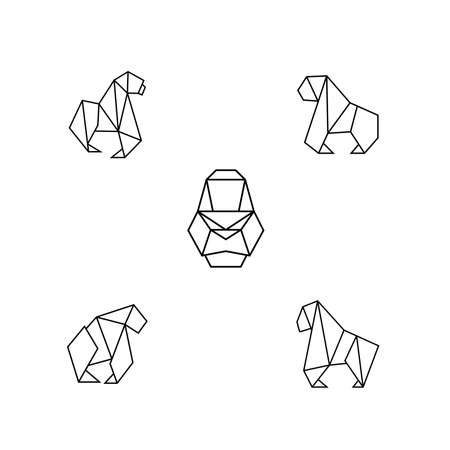 Gorilla Origami Geometric Vectorのイラスト素材