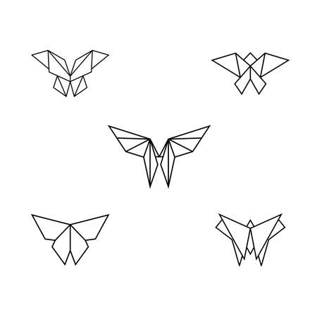 Butterfly Origami Geometric Vectorのイラスト素材